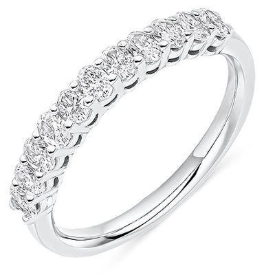 Claw-Set Diamond Half Eternity Ring C, 0.6ct