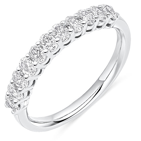 Claw-Set Diamond Half Eternity Ring C, 0.6ct