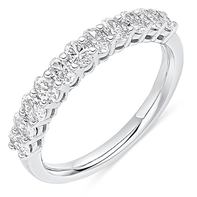 Claw-Set Diamond Half Eternity Ring B, 0.8ct