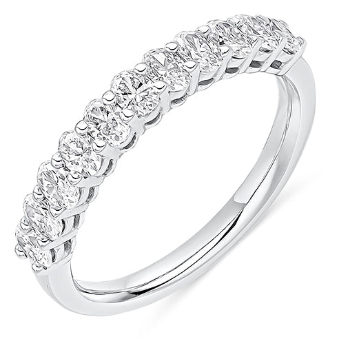 Claw-Set Diamond Half Eternity Ring B, 0.8ct