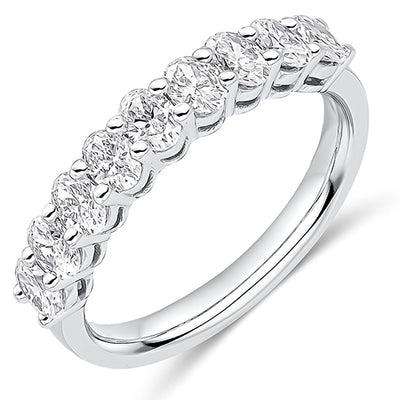 Claw-Set Diamond Half Eternity Ring B, 1.1ct