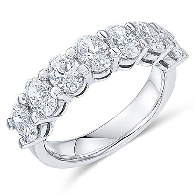 Claw-Set Diamond Half Eternity Ring, 3.0ct