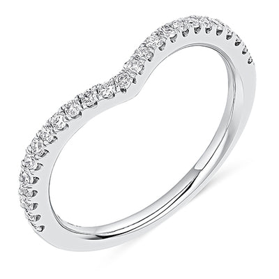Curved Micro-Claw Diamond Half Eternity Ring, 0.25ct