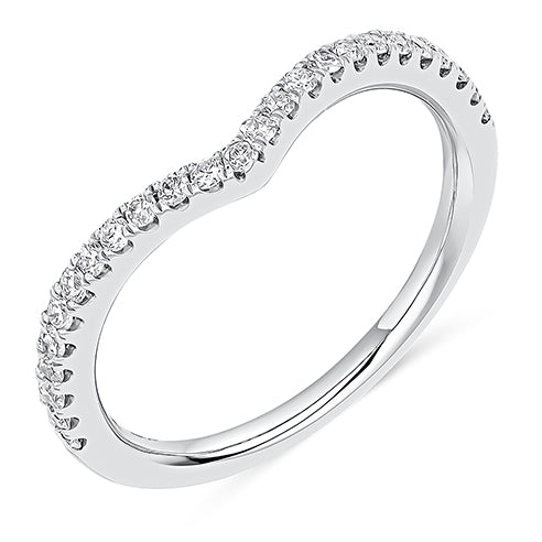 Curved Micro-Claw Diamond Half Eternity Ring, 0.25ct
