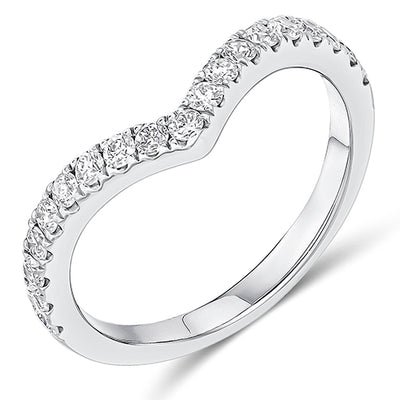 Curved Micro-Claw Diamond Half Eternity Ring, 0.45ct