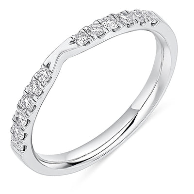 Curved Micro-Claw Diamond Half Eternity Ring, 0.3ct