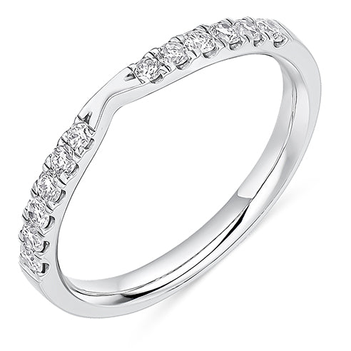 Curved Micro-Claw Diamond Half Eternity Ring, 0.3ct