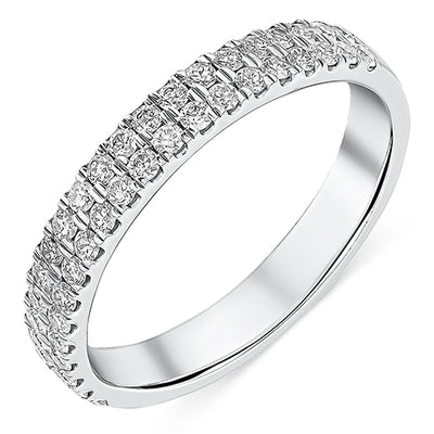 Micro-Claw Half Eternity Ring, 0.55ct total