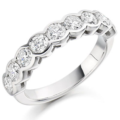 Rubover Half Eternity Ring, 1.5ct total