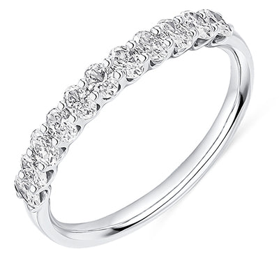 Claw-Set Diamond Half Eternity Ring, 0.6ct
