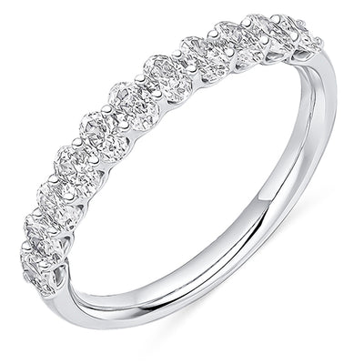 Claw-Set Diamond Half Eternity Ring, 0.8ct