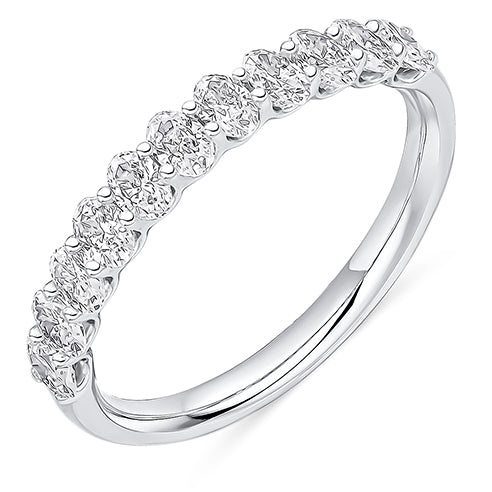Claw-Set Diamond Half Eternity Ring, 0.8ct