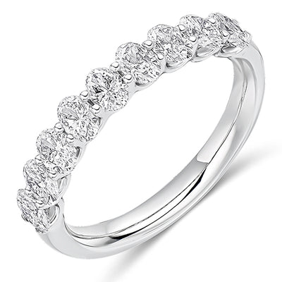 Claw-Set Diamond Half Eternity Ring, 1.1ct