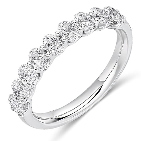 Claw-Set Diamond Half Eternity Ring, 1.1ct