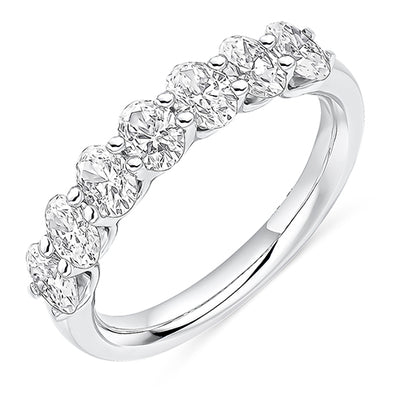 Claw-Set Diamond Half Eternity Ring, 1.4ct