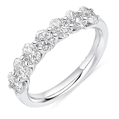 Claw-Set Diamond Half Eternity Ring, 1.4ct