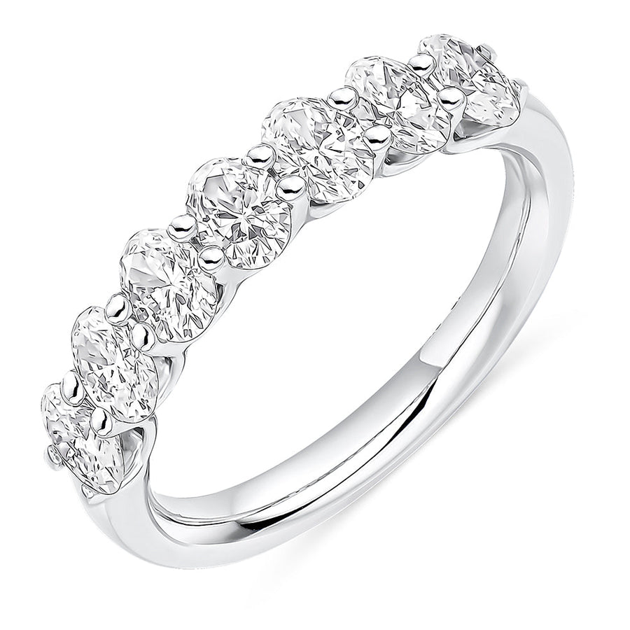 Claw-Set Diamond Half Eternity Ring, 1.4ct