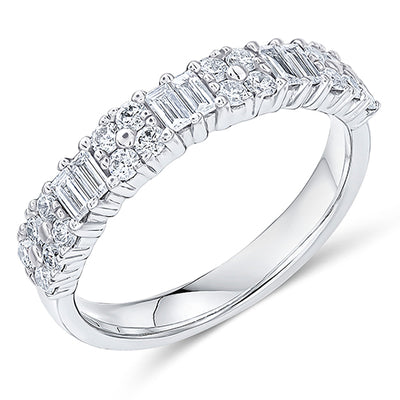 Claw-Set Diamond Half Eternity Ring, 0.7ct