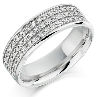 Grain-Set Half Eternity Ring, 0.3ct total