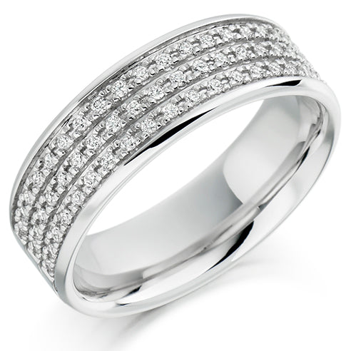 Grain-Set Half Eternity Ring, 0.3ct total
