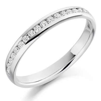 Channel-Set Half Eternity Ring, 0.22ct total