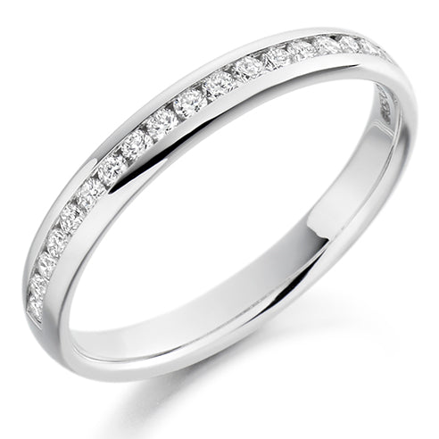 Channel-Set Half Eternity Ring, 0.22ct total