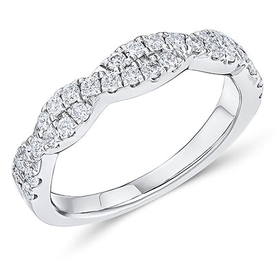Micro-Claw Diamond Half Eternity Ring, 0.52ct