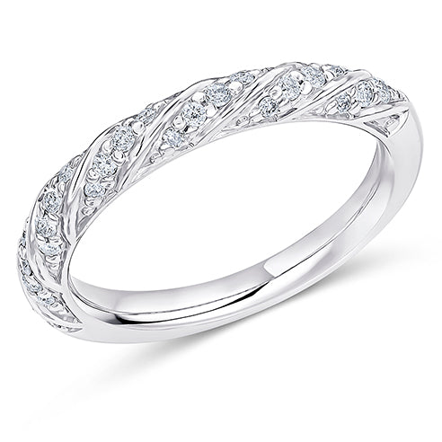 Micro-Claw Diamond Half Eternity Ring C, 0.25ct