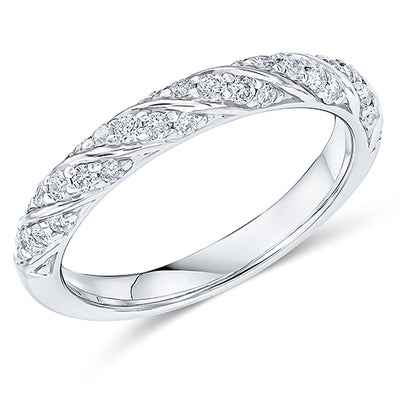 Micro-Claw Diamond Half Eternity Ring B, 0.4ct