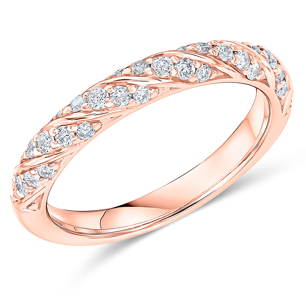 Micro-Claw Diamond Half Eternity Ring B, 0.4ct in Rose Gold