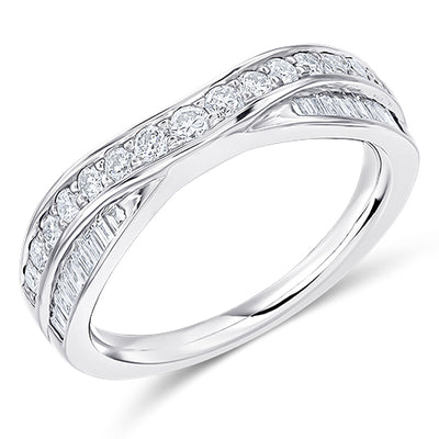 Shaped Channel-Set Half Eternity Ring, 0.28ct total