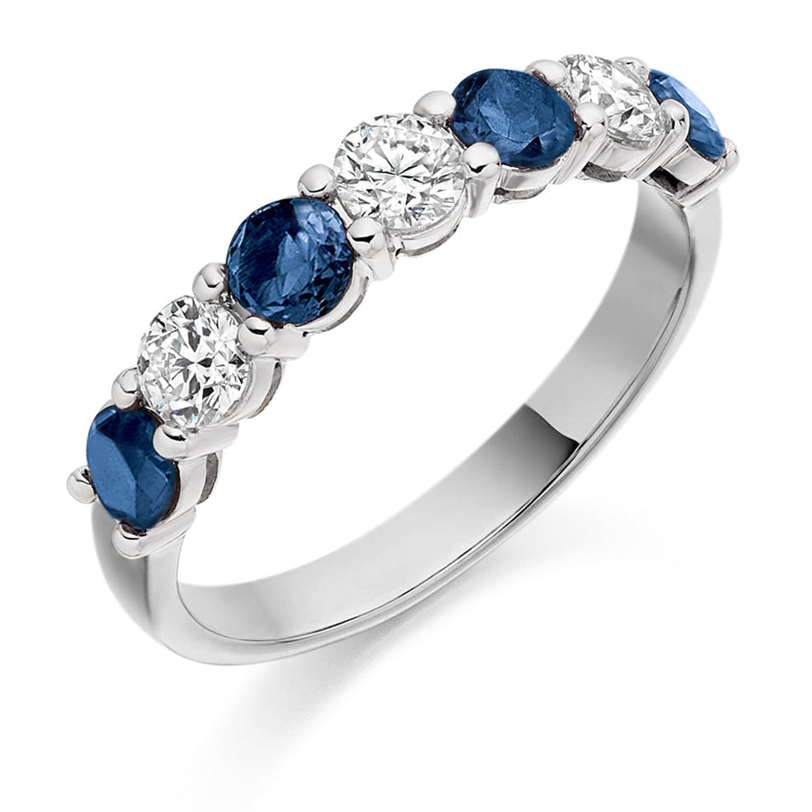 Sapphire & Diamond Half Eternity Ring, 0.46ct