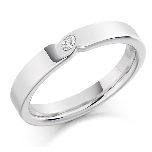 Rubover Half Eternity Ring, 0.05ct total