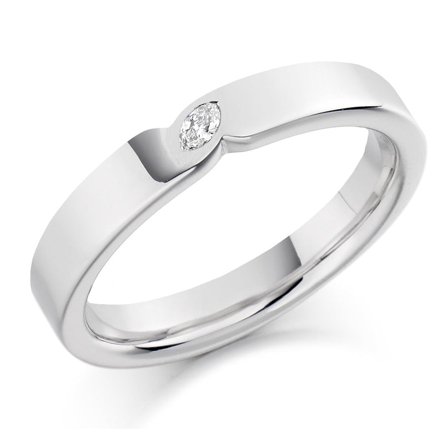 Rubover Half Eternity Ring, 0.05ct total