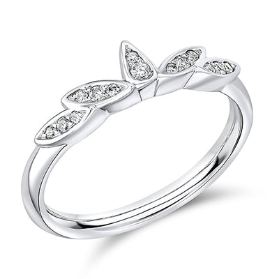 Shaped Grain-Set Half Eternity Ring, 0.12ct total (HET15000)