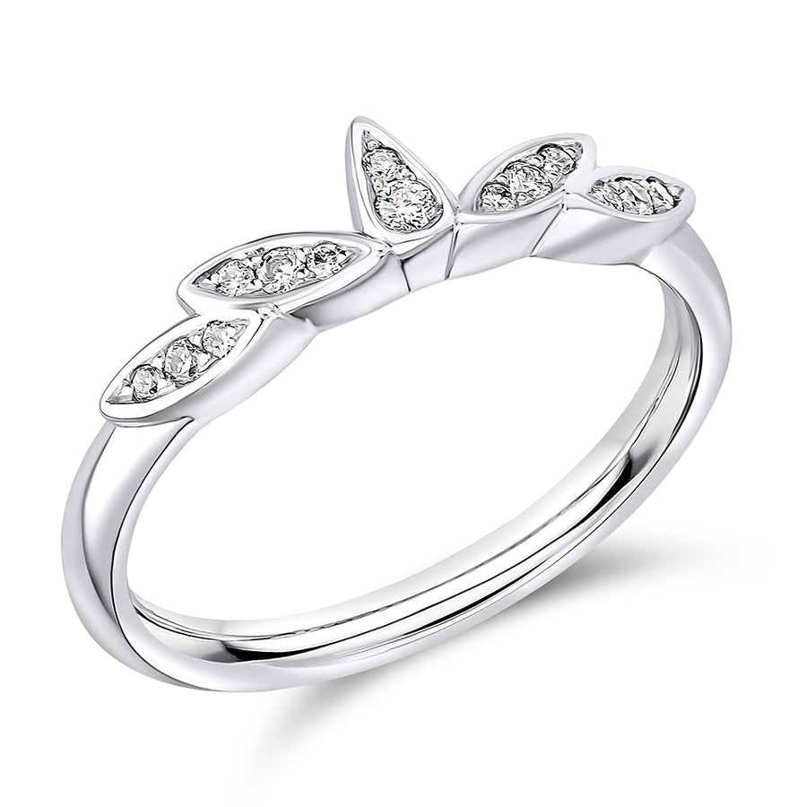 Shaped Grain-Set Half Eternity Ring, 0.12ct total (HET15000)