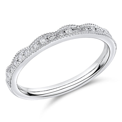Milgrain Grain-Set Half Eternity Ring, 0.15ct total (HET15001)