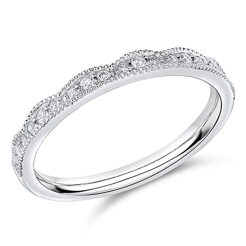 Milgrain Grain-Set Half Eternity Ring, 0.15ct total (HET15001)