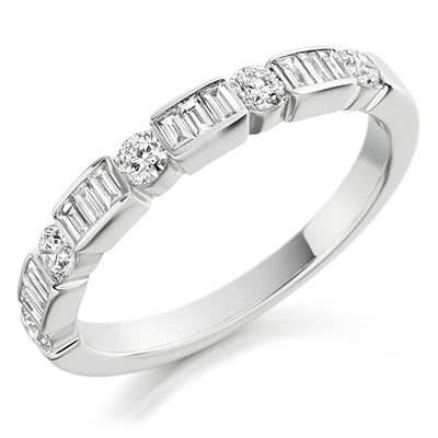 Bar-Set Half Eternity Ring, 0.6ct total (HET1502)