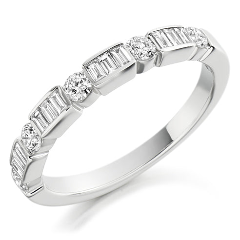Bar-Set Half Eternity Ring, 0.6ct total (HET1502)