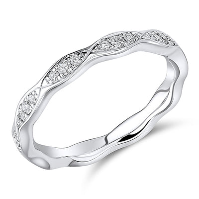 Curved Grain-Set Diamond Half Eternity Ring, 0.16ct