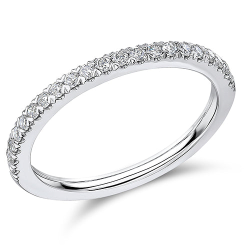 Claw-Set Diamond Half Eternity Ring B, 0.25ct