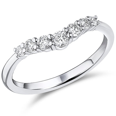 Shaped Claw-Set Half Eternity Ring, 0.29ct total