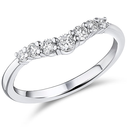 Shaped Claw-Set Half Eternity Ring, 0.29ct total