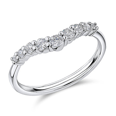 Shaped Claw-Set Half Eternity Ring, 0.31ct total