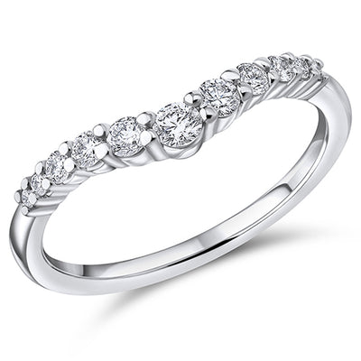 Shaped Claw-Set Half Eternity Ring, 0.34ct total