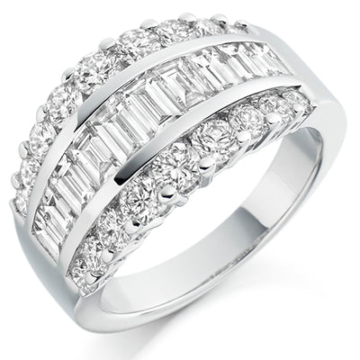 Channel-Set Half Eternity Ring, 2.65ct total