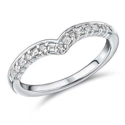Shaped Claw-Set Half Eternity Ring, 0.25ct total