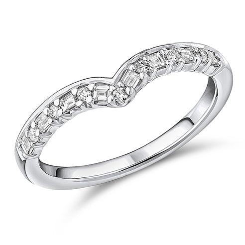Shaped Claw-Set Half Eternity Ring, 0.25ct total