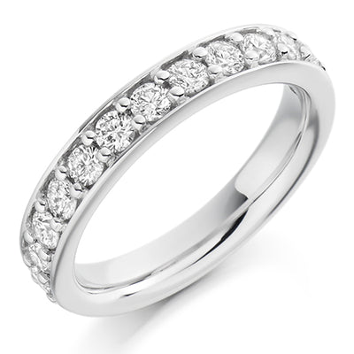 Grain-Set Half Eternity Ring, 0.75ct total (HET1543)